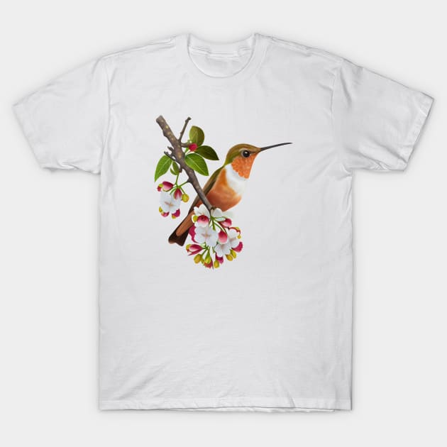 Hummingbird Watercolor T-Shirt by tfortwo